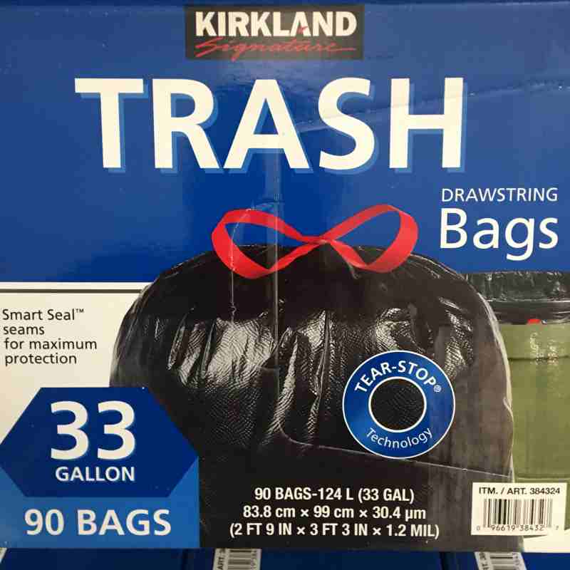  Kirkland Signature Drawstring Trash Bags - 33 Gallon