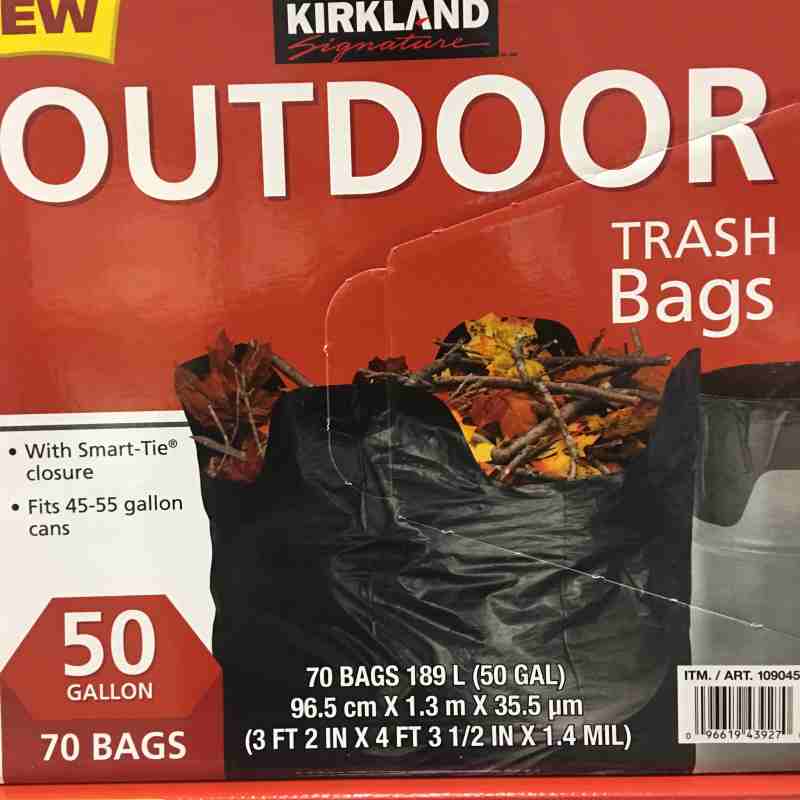 Kirkland Signature Outdoor Trash Bags, 50 gallon - 70 pack